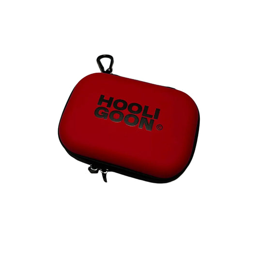 Red case with 'HOOLIGOON' branding on a white background